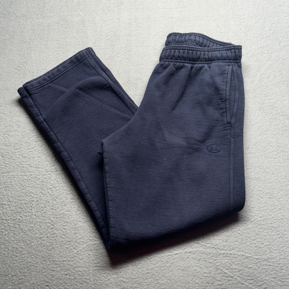Champion Eco Authentic Sweatpants Mens Large Navy Blue Fleece Joggers Pockets